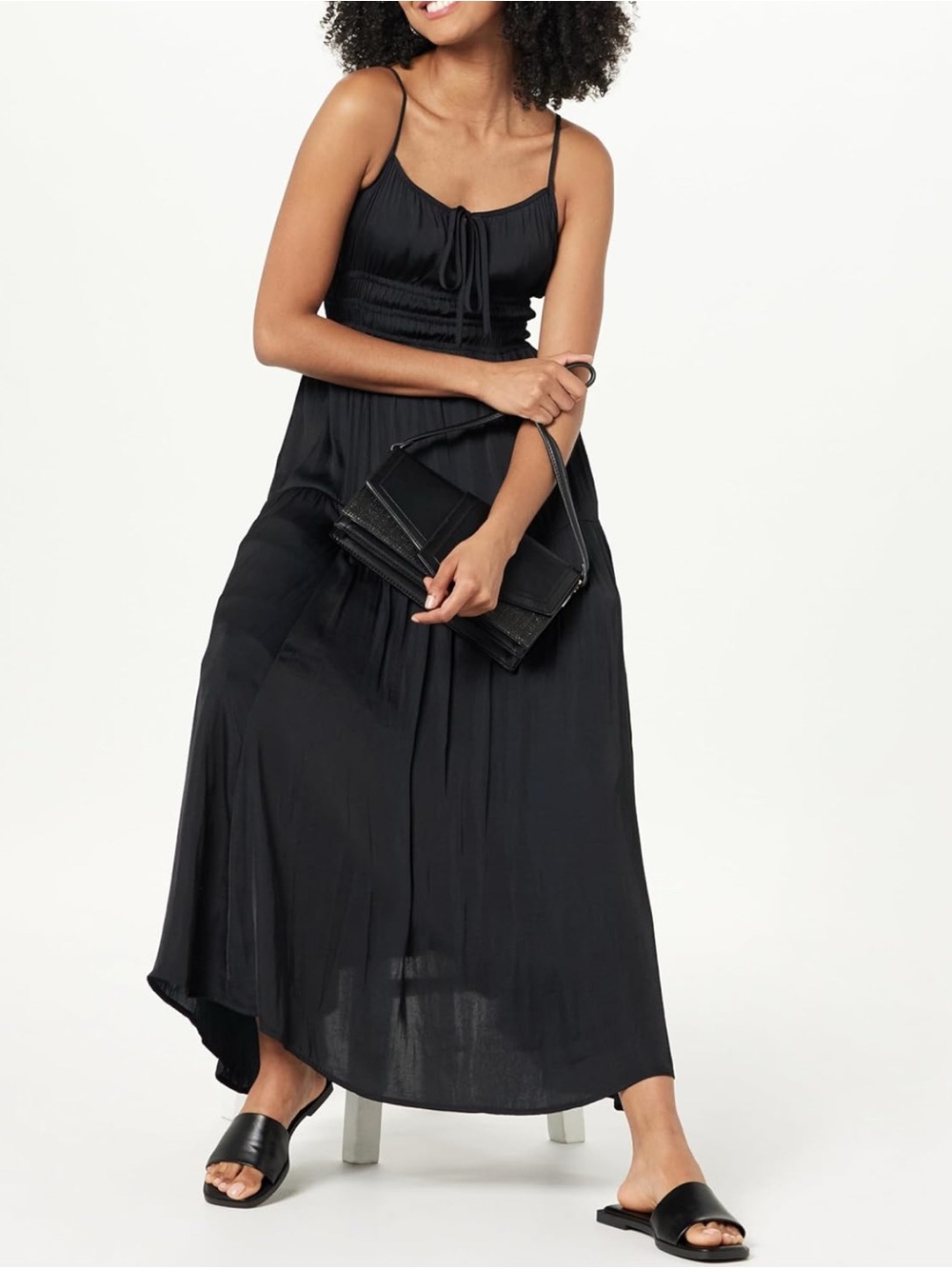 The Drop Women's Tavia Tie-Front Tiered Maxi Dress Size XL - Picture 4 of 4